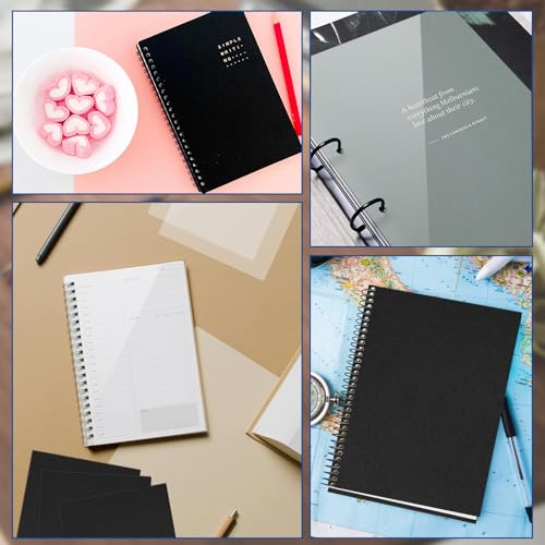 VOKOY 60 Pack 8.5x11 Inches Binding Covers and Backs Set, Letter Size Quality Un-Punched Report Covers, 30 Pcs 10mil Clear Binding Covers 30 Pcs 12mil Black Plastic Covers for Home Office School