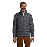 Lands' End Mens UL Packable Down Jacket Charcoal Regular Large