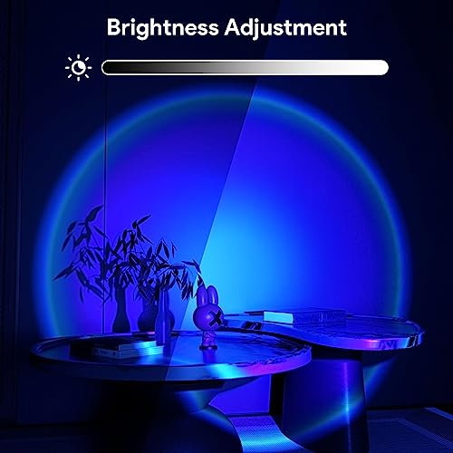 Sunset Lamp Projection Led Lights with Remote & APP, 16 Colors Night Light 360° Rotation Rainbow Lights 4 Modes Setting for Photography/Selfie/ Party/Home/Living Room/Bedroom Decor, Gifts for Women.