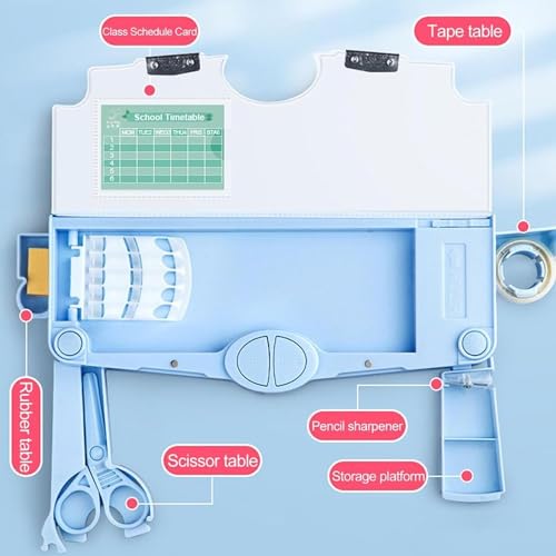 Image of Multifunctional Cute School Pencil Box for Boy, Space Compass Box for Boys, Pencil Boxe for Kids with Inbuilt Scissor, Ruler, Eraser and Sharpener, Magnetic Pencil Box, Best Gifts