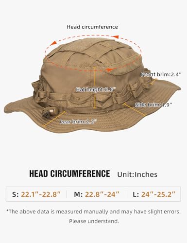 Image of IDOGEAR SPORTS Tactical Boonie Hat Oval Molded Brim Water Resistant | Men Women | Oval Molded Brim | 360 Moisture-wicking | Mesh Vent | Quick-Release Buckle | MOLLE Loop Panels | Hunting Fishing