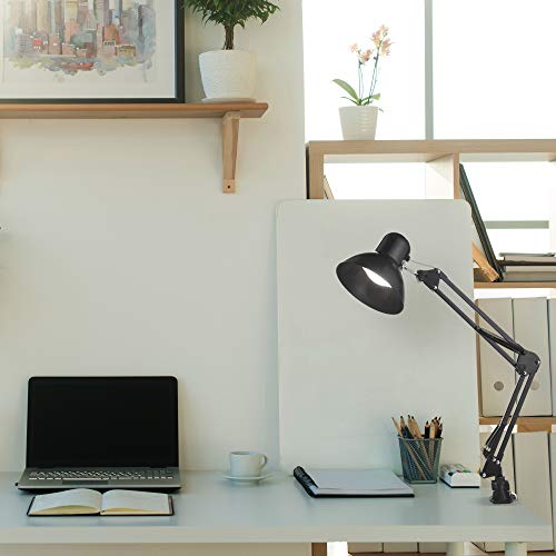Newhouse Lighting Wright Painted Black Metal Flexible 2-In-1 Weighted Base And Clamp Mount Swing Arm Wright Architect Desk Lamp With Energy-Efficient 5-Watt Led Bulb #TOP6