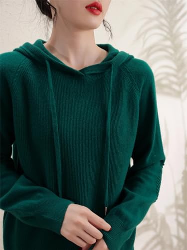 Wvapzxx 100% Pure Cashmere Hooded Sweater Women Autumn Winter Wool Knit Hoodie2