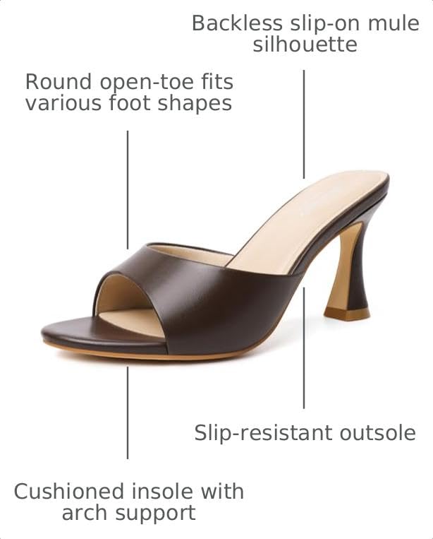 Image of Susanny High Heels for Women Pointed Open Toe Strappy Chunky Block Heels Ankle Strap Stiletto Kitten Heeled Sandals Wedding Bridal Party Prom Sexy Dress Shoes