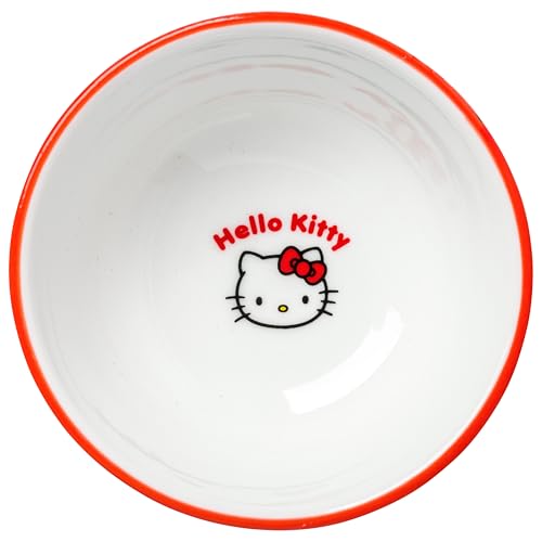 Image of Silver Buffalo Sanrio Hello Kitty Ceramic Sushi Set with Dipping Sauce Dish and Matching Chopsticks