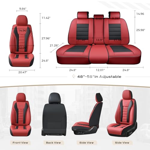 Image of Coverado Car Seat Covers, Front Covers for Cars, Car Seat Cover Front Seats, Automotive Seat Cover, Waterproof, Leather Car Seat Cushion, Universal Interior Covers Seat Protectors for Most Cars