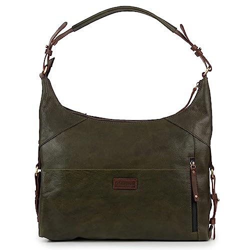 Sac en cuir olive femme HIDEPARK Penelope idéal pour le bureau