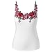 Produktbild Hirolan Damen Übergröße Camisole Tanktops Rose Stickerei Kapuzenpullis Blumen Hemdbluse Oberteile Crop Tops Sweatshirts Blusentop Streetwear Blusenshirt Freizeithemd (XXXXL, Weiß)