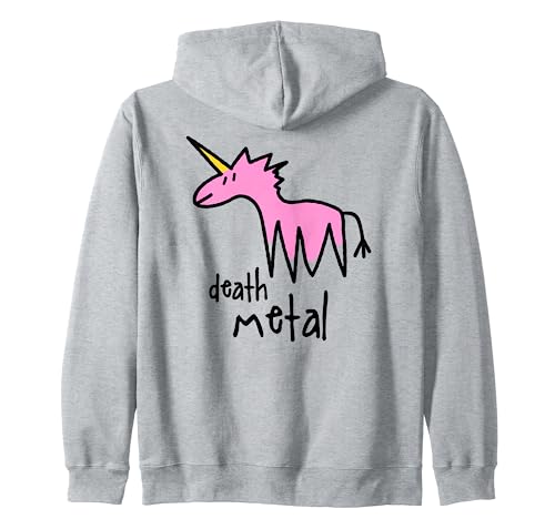 Unicornio de metal pesado rosa Death Metal Sudadera con Capucha
