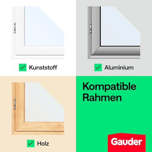 GAUDER Fliegengitter für Fenster - Insektenschutz ohne Bohren - Fliegengitter mit Klettband - Fliegennetz aus Polyester - Mückennetz & Moskitonetz für Fenster (110 x 130 cm - schwarz)