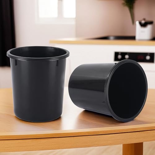 Image of Heart Home Pack of 2 Open-Top 5 Liters Dustbin for Bedroom, Bathroom & Kitchen | Durable & Portable Garbage Bin for Daily Household Use | Dustbin for Office /Small Spaces | Black