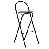 HqSgdMn Möbel Schreibtisch Stuhl Barhocker Industriehocker Frühstückshocker Klappbar Hocker Home Eisen Hochhocker/Schwarz