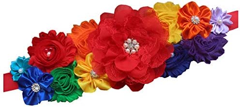 Rainbow sash maternity sash multicolored baby shower sash