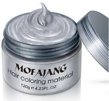 Acosexy Grey Hair DyeTemporary Hair Wax,4.23oz Instant Hairstyle Mud Cream, Natural Hair Coloring Wax Material Disposable Hair Styling Clays Ash for Cosplay,Party,Masquerade, Halloween.etc (Sliver)