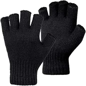Bandidos Men's Black Boys Girls Wo Unisex Warm Half Finger Fingerless Gloves
