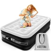 Airefina Comfort Air Mattress Twin with Built-in Electric Pump, Inflatable Bed in 2 Mins Self-Inf...