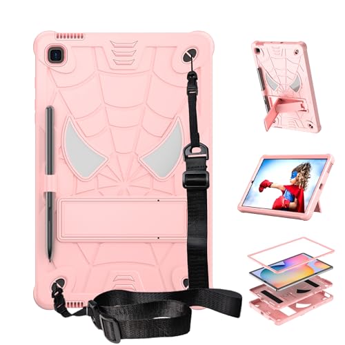 Housse Samsung Tab S6 Lite 2020 or rose pour voyager léger avec sangle épaule