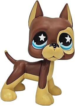 #817 Mini Pet Toys Brown Star Great Dane Dog Animal Figure
