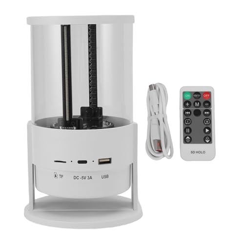 Ventilador holográfico, proyector holográfico con Ventilador LED 3D portátil de 10 cm y 2 Hojas, Ventilador de Pantalla de Publicidad holográfica de 8 GB 1080P Compatible con