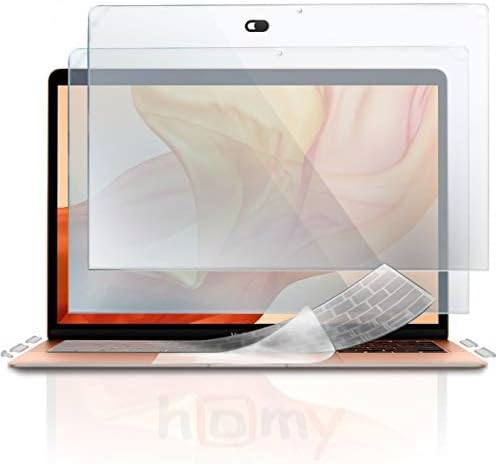 homy Full Protection Kit for New MacBook Air 13.6 inch Film 2022-2023: 2X Matte Screen Protector, Keyboard Cover Touch ID, 2X Webcam Sliding Cover, Dust Plugs, TrackPad Cover A2681 M2. Full Protection Kit for New MacBook Air 13inch 22-23