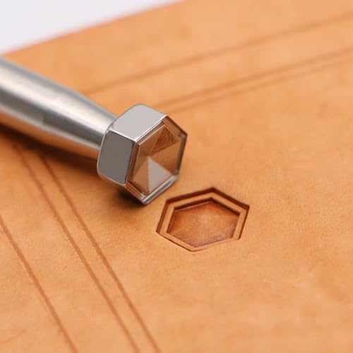 Leather Stamp Tools Stamping Working leathercraft Carving Leather Craft Working: Hollow Hex E129 (E129-1)