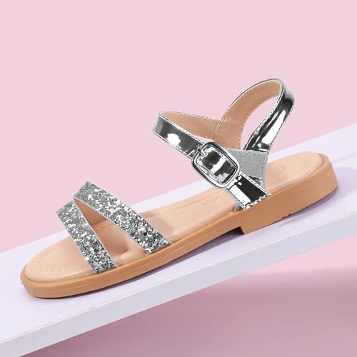 Image of PANDNAINJIA Girls Sandals Open Toe Toddler Kids Dress Summer Shoes