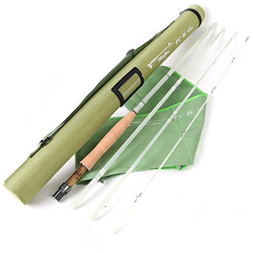 M MAXIMUMCATCH Maxcatch Fiberglass Fly Fishing Rod: 3wt/ 5wt/ 6wt/8wt in Blue,Orange, Purple or Transparent (Transparent, 8'6'' 6wt 4sec)