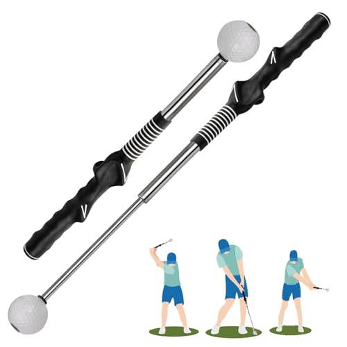 Golf Schwungtrainer, Ausziehbarer Golf Swing Trainer für Stärke & Rhythmus Golf Zubehör für Männer, Indoor-Übung, Perfekte Golf Geschenke für Männer, Golf Swing Trainer für Anfänger & Fortgeschrittene