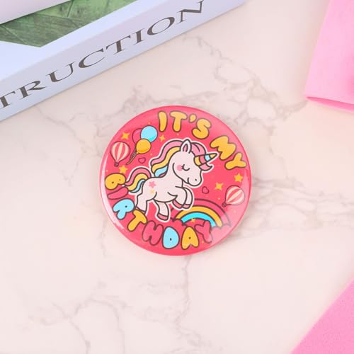 Alles Gute zum Geburtstag Button, Süßes Cartoon Thema It’s My Birthday Button Abzeichen mit Regenbogenballon Muster für Partys und Dekorationen für Mädchen und Jungen