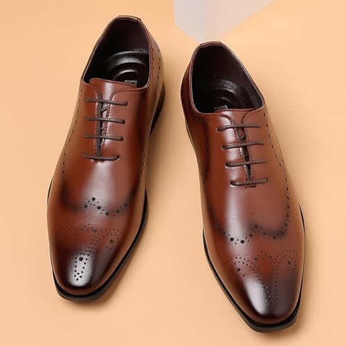 Mens Modern Fashion Oxfords Shoes for Men, Round Toe Lace-up Leather Dress Comfortable Fashion Footwear for Wedding Business2
