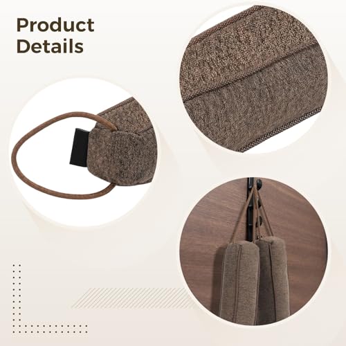 Bosreroy 36.2-Inch L-Shaped Draft Stopper, Brown Fabric, Sand Weighted, Designed for 32-Inch Doors
