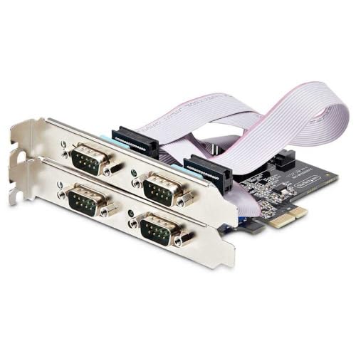 Image of StarTech 4-Port Serial PCIe Card, 16C1050 UART, TAA (PS74ADF-SERIAL-CARD)