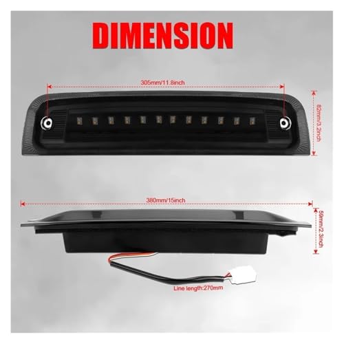 Troisième feu stop 12V pour Dodge Ram 1500 2500 3500 2011-2017