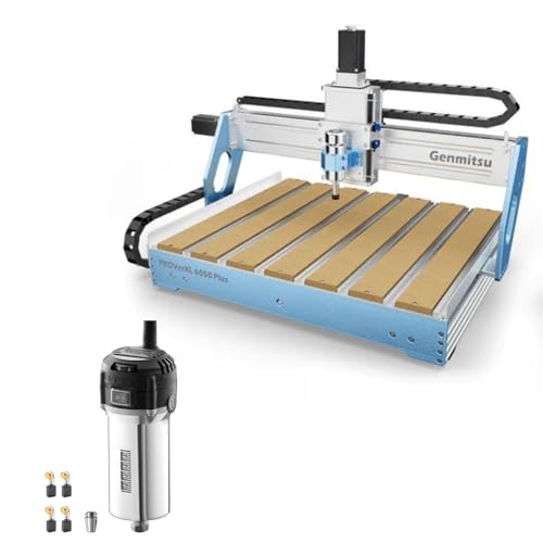 Genmitsu CNC Machine PROVerXL 6050 Plus for Metal Wood Acrylic MDF Carving + 710W Compact Router 65mm Diameter, 6 Variable Speeds Palm Trimmer Router