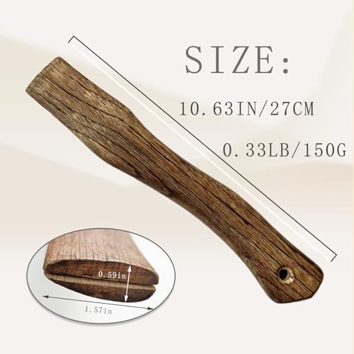 XQSL Axe Handle Replacement, 10.63 in Wood Replacement Hatchet Handle for Camp Axes(10.63in)