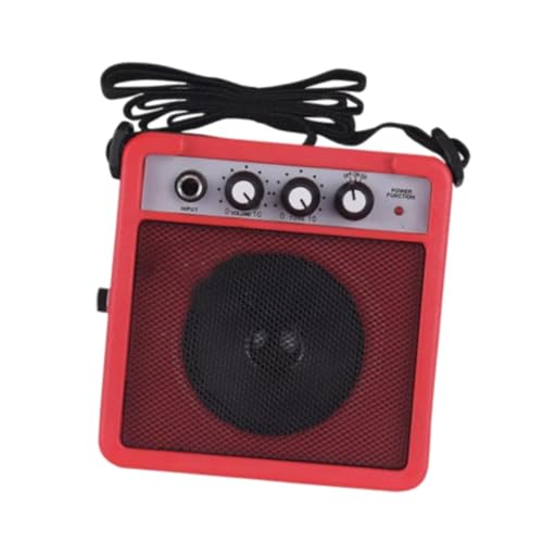 Qianly Amplificador de guitarra 5W para e performances ao vivo, Vermelho
