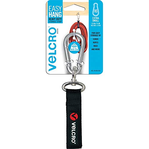 Velcro Brand VEL-30120-USA Easy Hang Strap, Extra Small - up to 50 lbs, Black