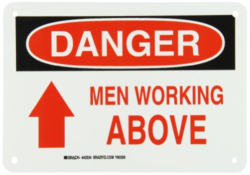 Panneau Brady Men Working Above pour la sécurité des zones de travaux