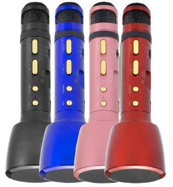 VRJTEC MS-9000 Handheld Wireless Singing Mike Multi-function Bluetooth Karaoke Mic with Microphone Speaker for All Smart Phones - Assorted Color