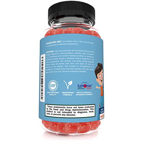 Image of Sunergetic Premium Eye Support Gummies for Kids - Lutein with Zeaxanthin Supports Overall Eye Health, Vision & Macular Health-Clinically Studied Lutein & Zeaxanthin with Lutemax 2020-60 Gummies