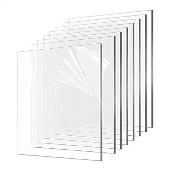 Skd kanu clear acrylic glass sheet transparent 3mm Qty 1 panel for window glass painting picture frames Face shields Signs Display Kids projects etc (3 mm 15 x 15 inch, Transparent)
