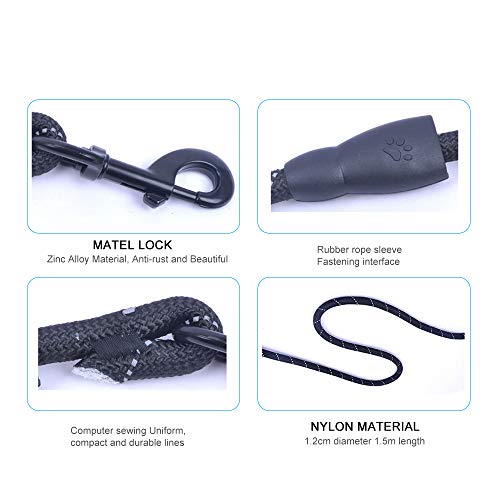 Festnight Cão de nylon reflexivo Dog Leash Dog Corda de escalada Corda de cão Chain Traction para Pe