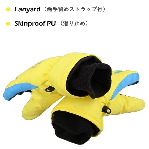 Image of TRIWONDER Kids Ski Snow Gloves Winter Cold Weather Snowboard Mittens Boys Girls (S, Yellow)