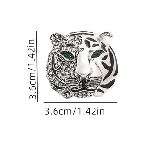 Image of Rheinstone Leopard Brooch Vintage Black Enamel Spotted Leopard Head Brooch Pin Gold Silver Black Leopards Brooch Trendy Clothing Hat Bag Accessories Christmas Birthday Party Jewelry
