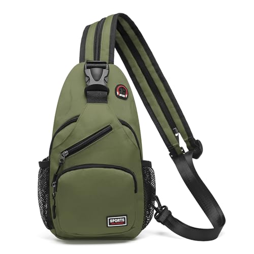 Image of Convertible Sling Bags for Women Men, Lightweight Crossbody Backpack Daypack Fit for 7.9 inch Tablet for Casual Travel Sport Hiking (Dark Green)