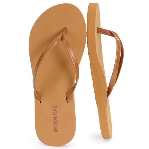 Image of Womens Slim Leather Comfortable Flip Flops Summer Beach Thong Sandals Arch Support Non Slip