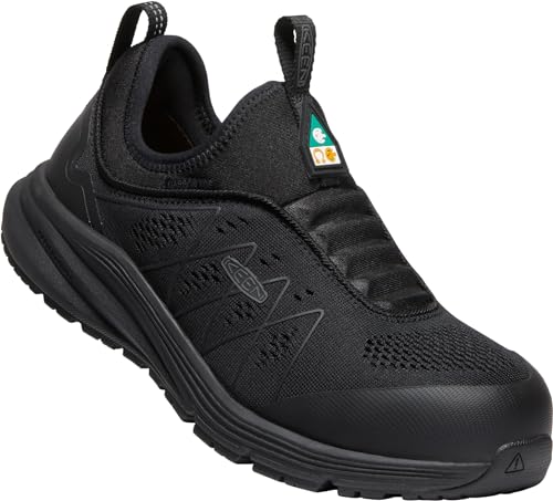 KEEN Utility Women’s CSA Vista Energy Shift Low Composite Toe Slip On Industrial Work Sneakers, Black/Black, 8 D (Medium) US