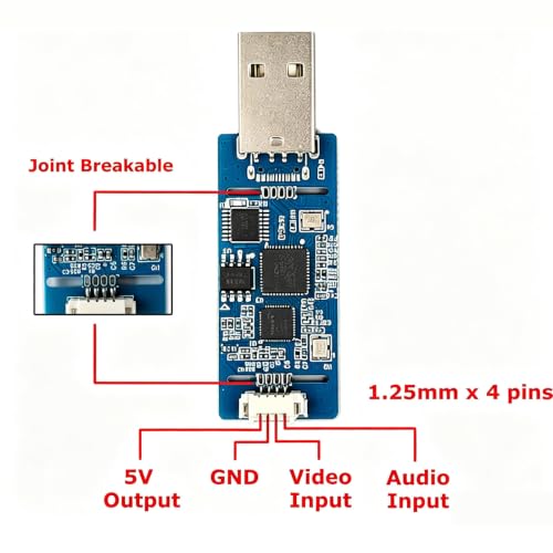 Image of CVBS AV to USB Grabber Video Capture 1080P Auto Pal NTSC YUY2 MJPG Format | 5V Power to Camera and Driver Free,UVC UAC standard.