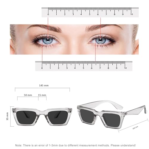 Image of ARICKS Vintage Square Cat Eye Sunglasses Women Retro Trendy Sunglasses