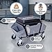 DRIFFY Rolling Mechanics Stool - Heavy Duty 330 LBS Capacity Rolling Garage Detailing Stool with Soft Rubber Cushion Seating & Removable Trays | Mechanics Seat for Auto Repair and DIY Home Car Beauty
